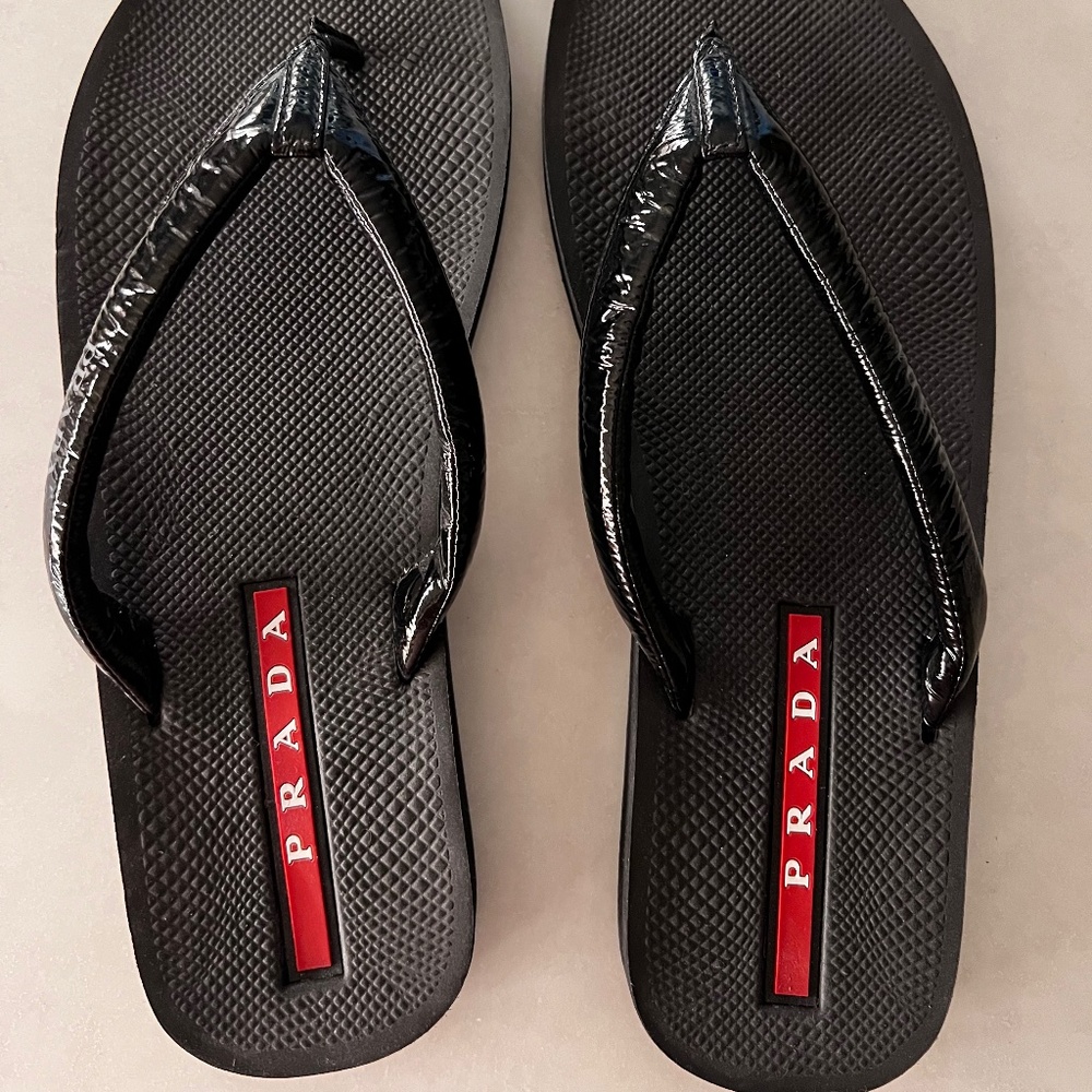 Prada Patent Leather Flip-Flops